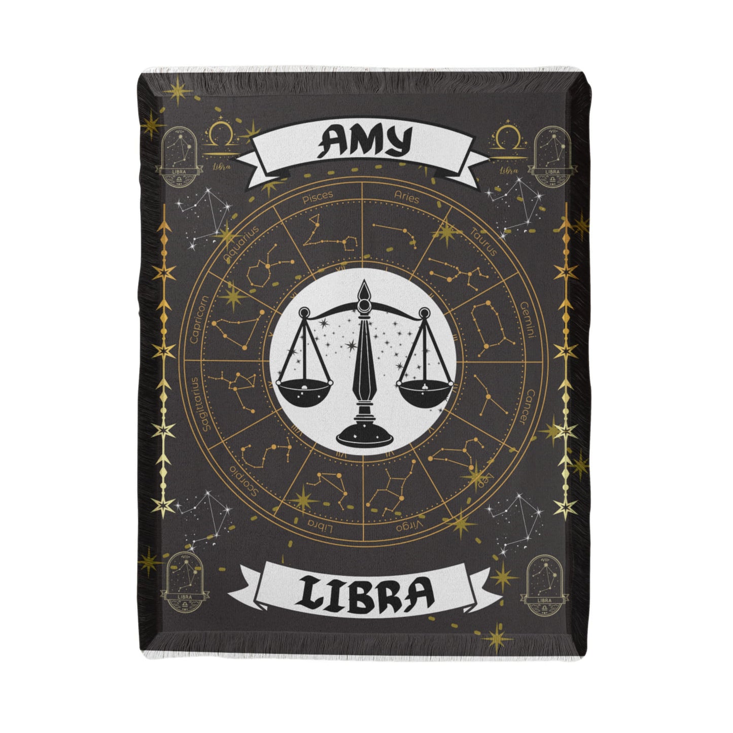 Libra  Zodiac Constellationn Woven Blanket