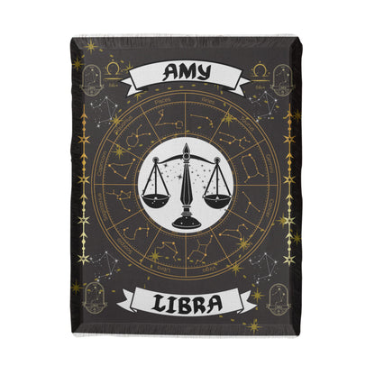Libra  Zodiac Constellationn Woven Blanket