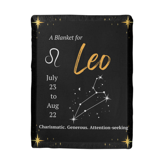 Leo Zodiac Throw Blanket; 🔥 Wrap Yourself in Leo Royalty
