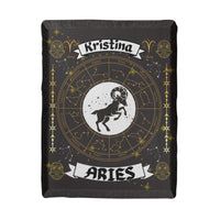 Aries Zodiac Personalized Woven Blanket