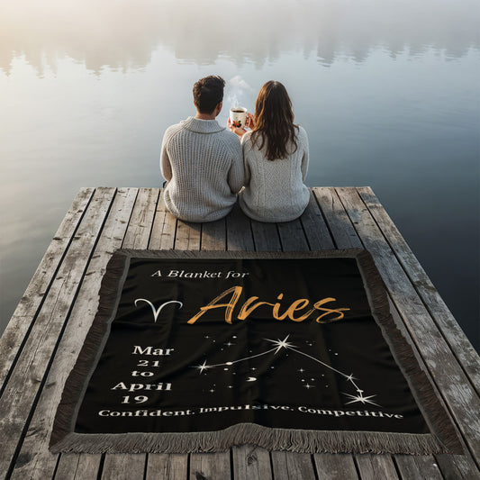 Aries Zodiac Constellation Blanket