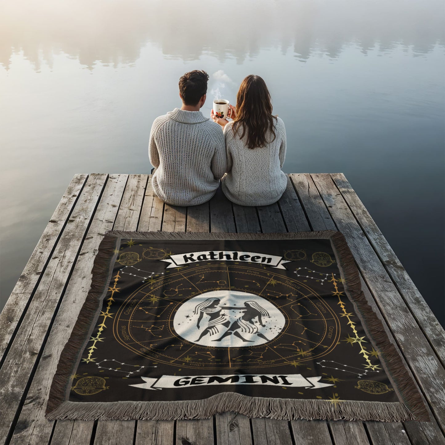 Gemini Zodiac Constellation Blanket