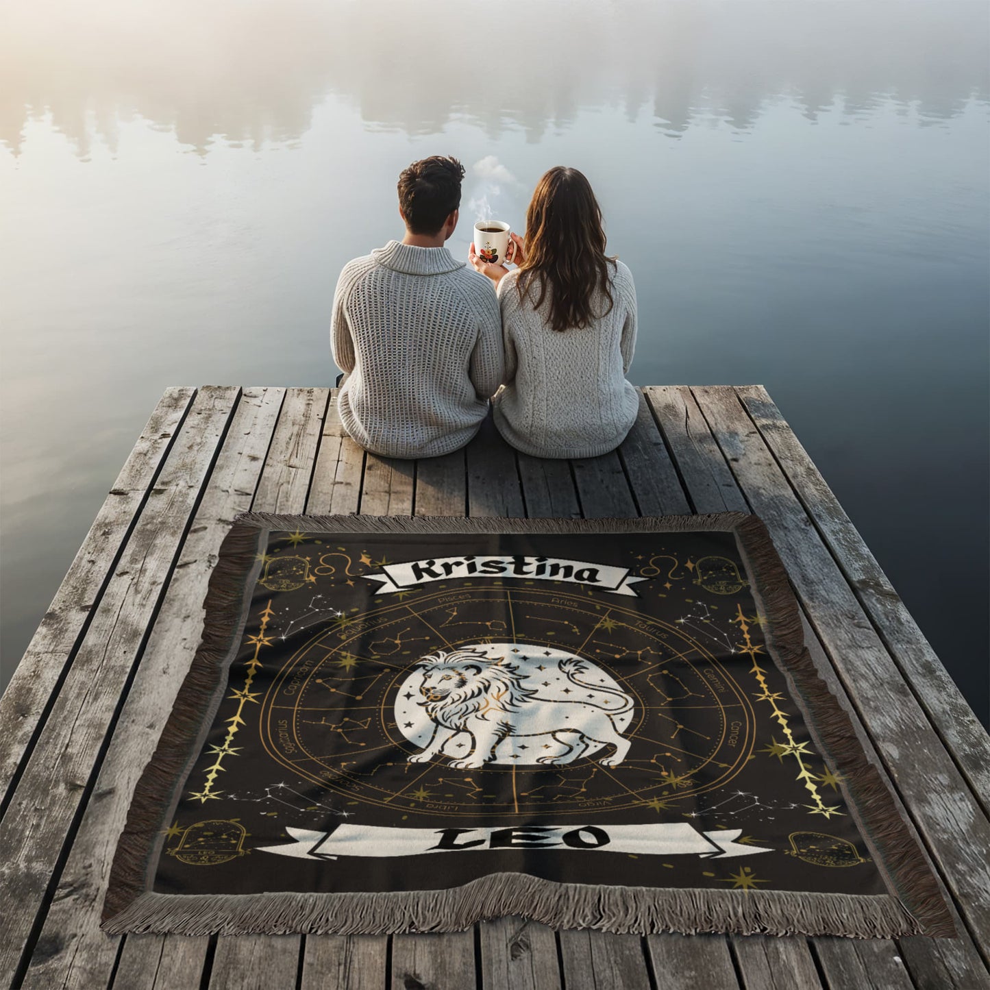Leo Zodiac Personalized Woven Blanket