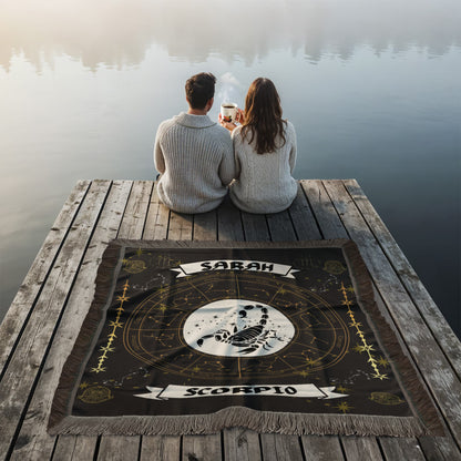 Scorpio Zodiac Personalized Woven Blanket