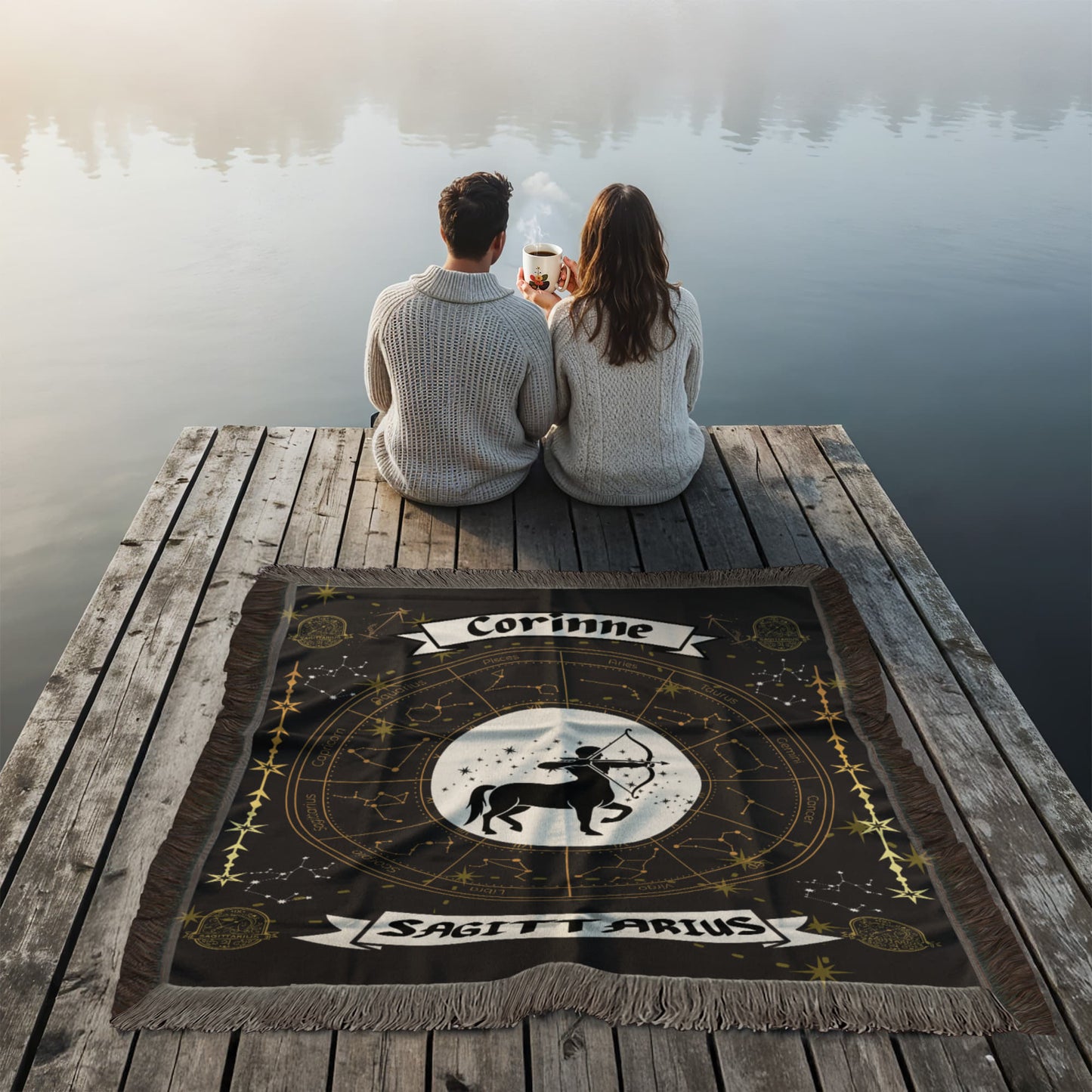 Sagittarius Zodiac Personalized Woven Blanket