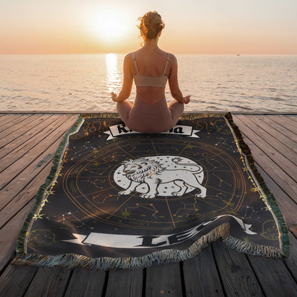 Leo Zodiac Personalized Woven Blanket