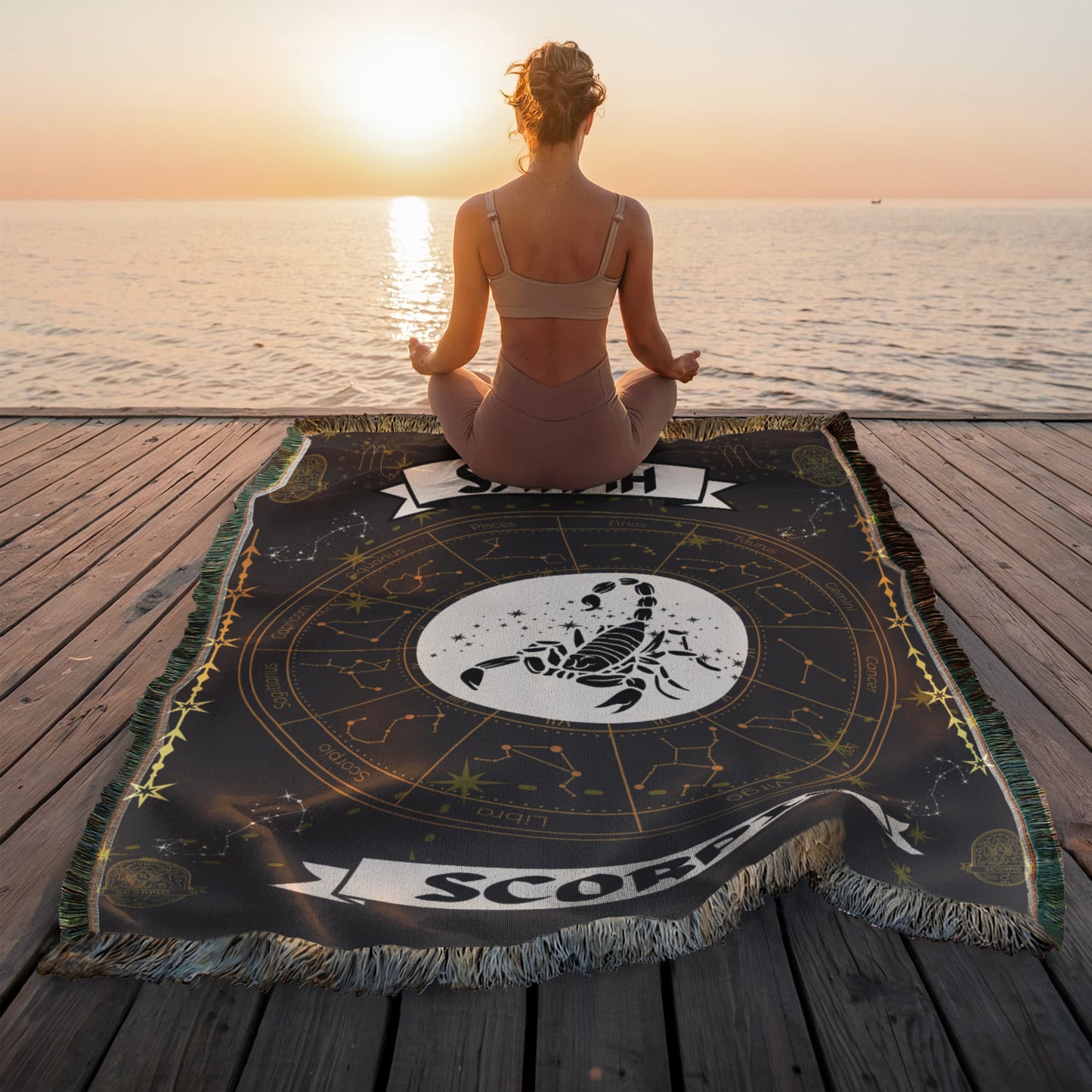 Scorpio Zodiac Personalized Woven Blanket