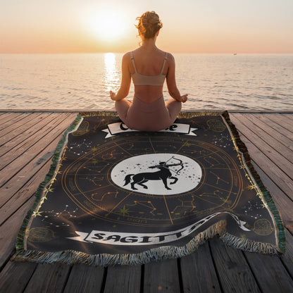 Sagittarius Zodiac Personalized Woven Blanket