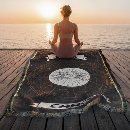 Cancer Zodiac Constellation Woven Blanket